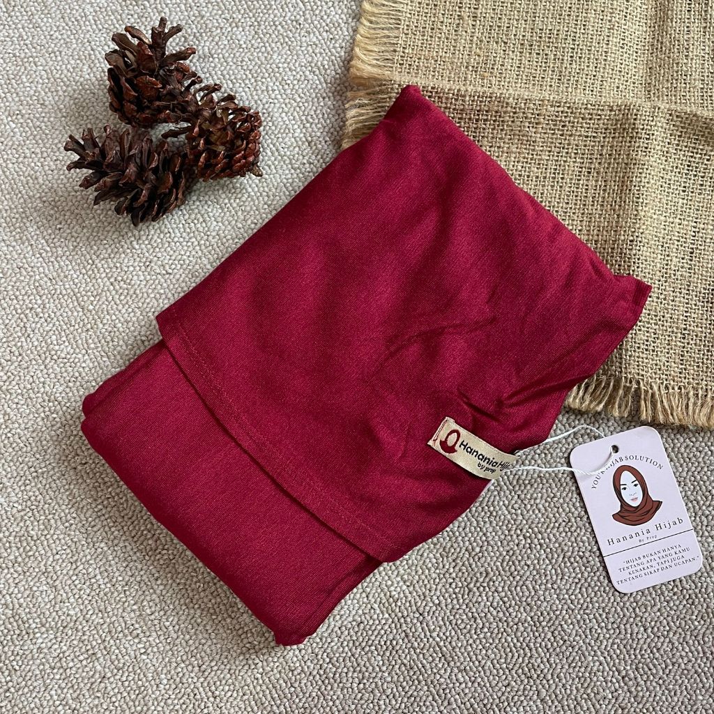 Hanania Hijab Zhia EXTRA LARGE Pashmina Oval Inner Leher Jumbo Syar'i Kaos Rayon Cooltech | Pashmina
