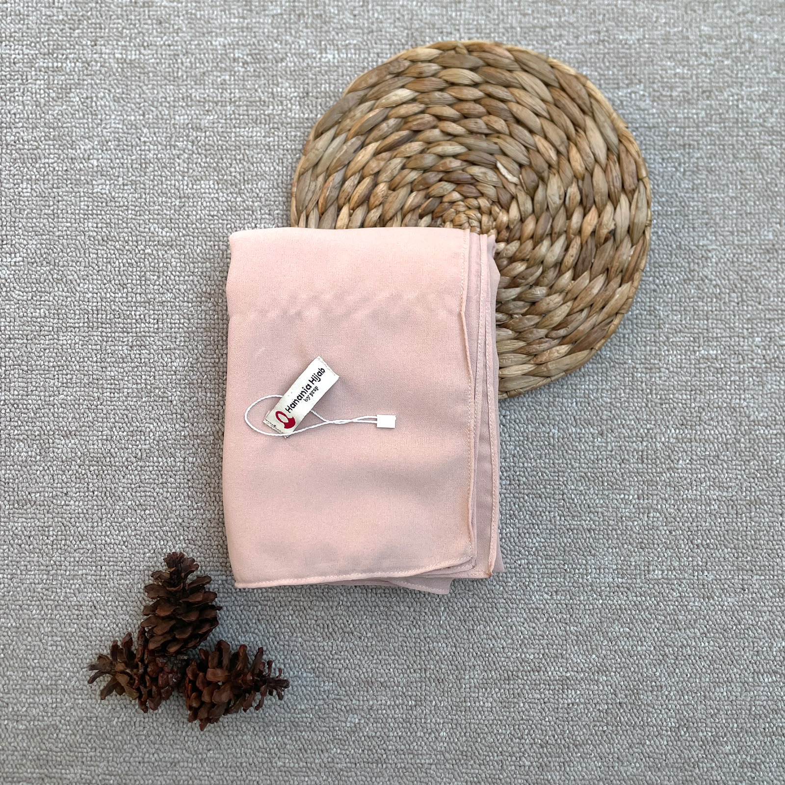 Hanania Hijab - Aura Khiban French Square Syar'i L Segiempat Tali | Khimar Bandana Ceruty Babydoll