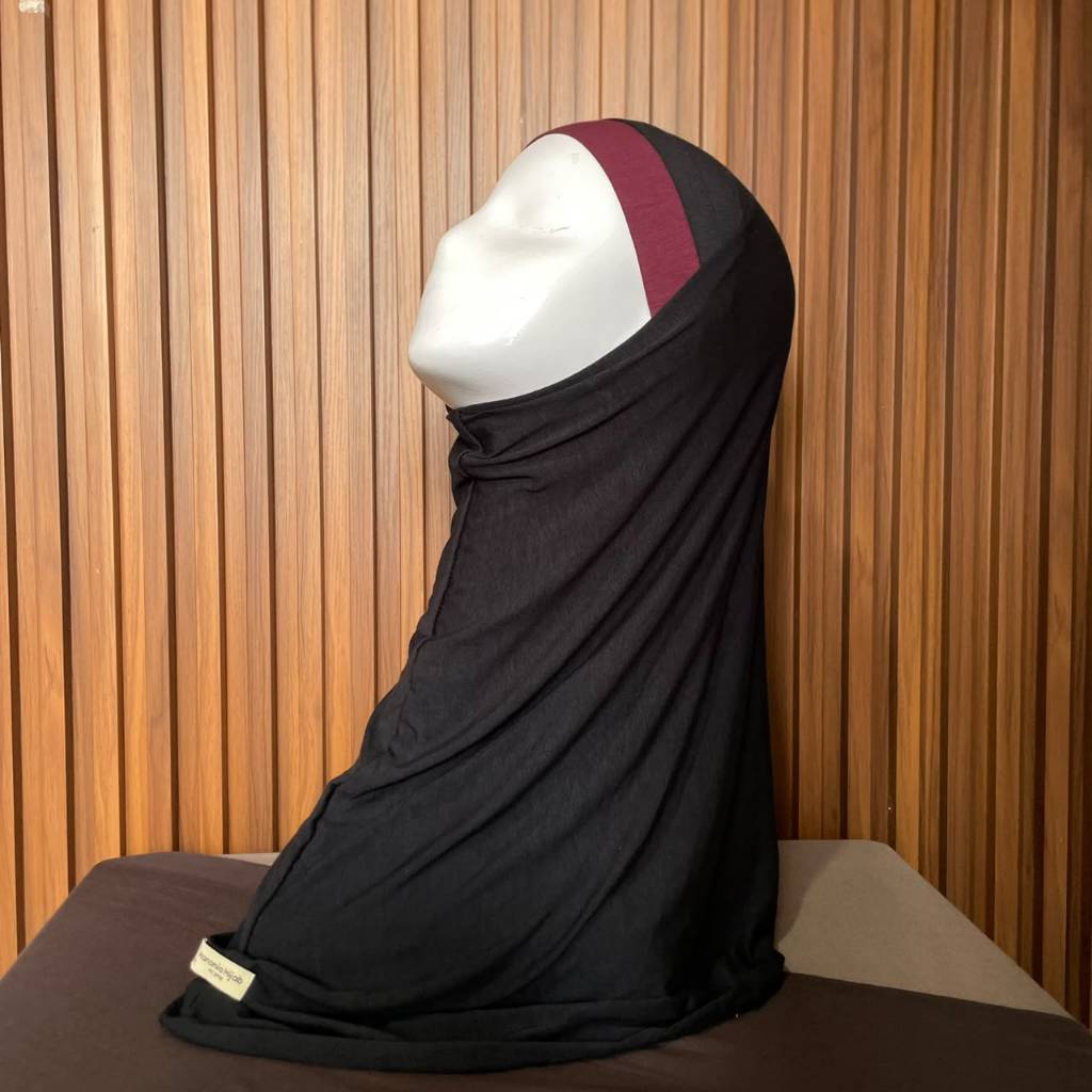 Hanania HIjab - Savira Bergo Instan Bandana Two Tone Size S Rayon Bamboo | Bergo Bandana Kombinasi