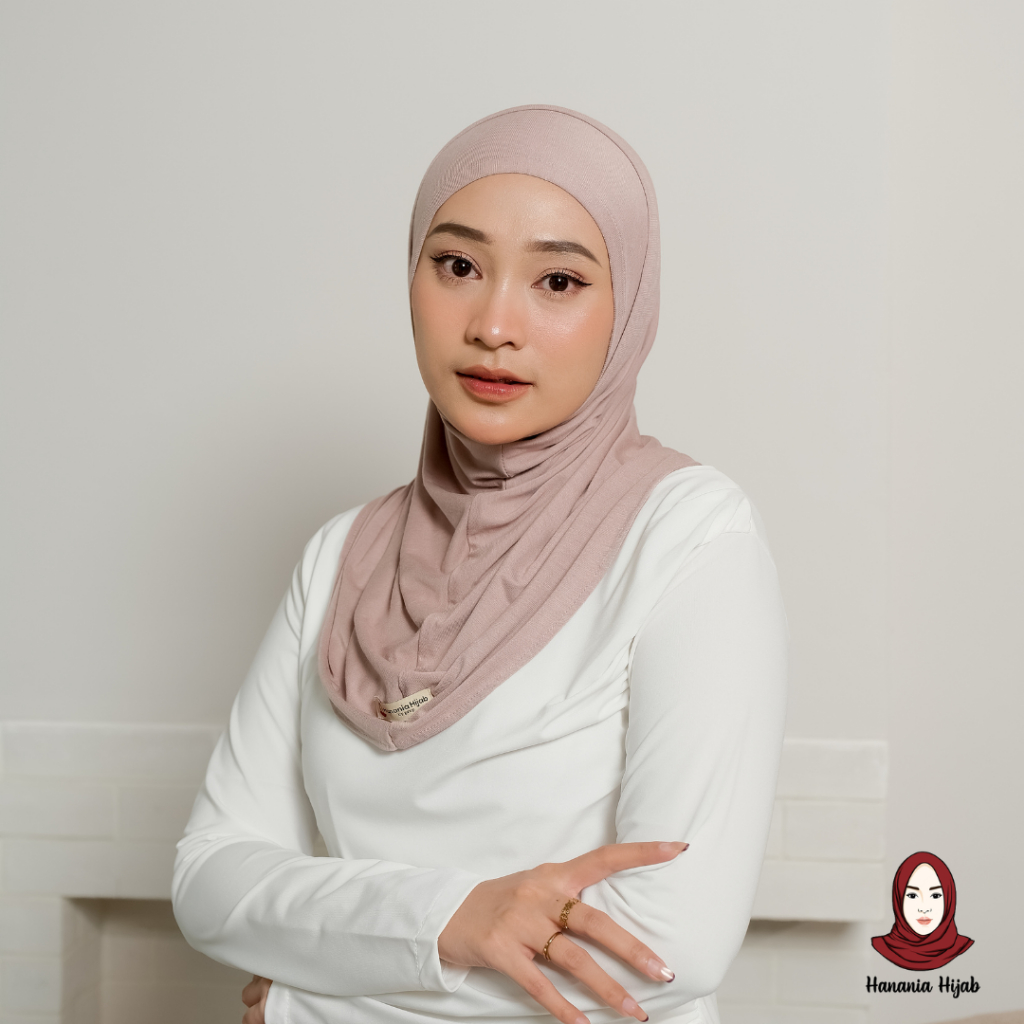 Hanania Hijab - Bergo Instan Padel Size S Karet Dagu Softpad Rayon Cooltech