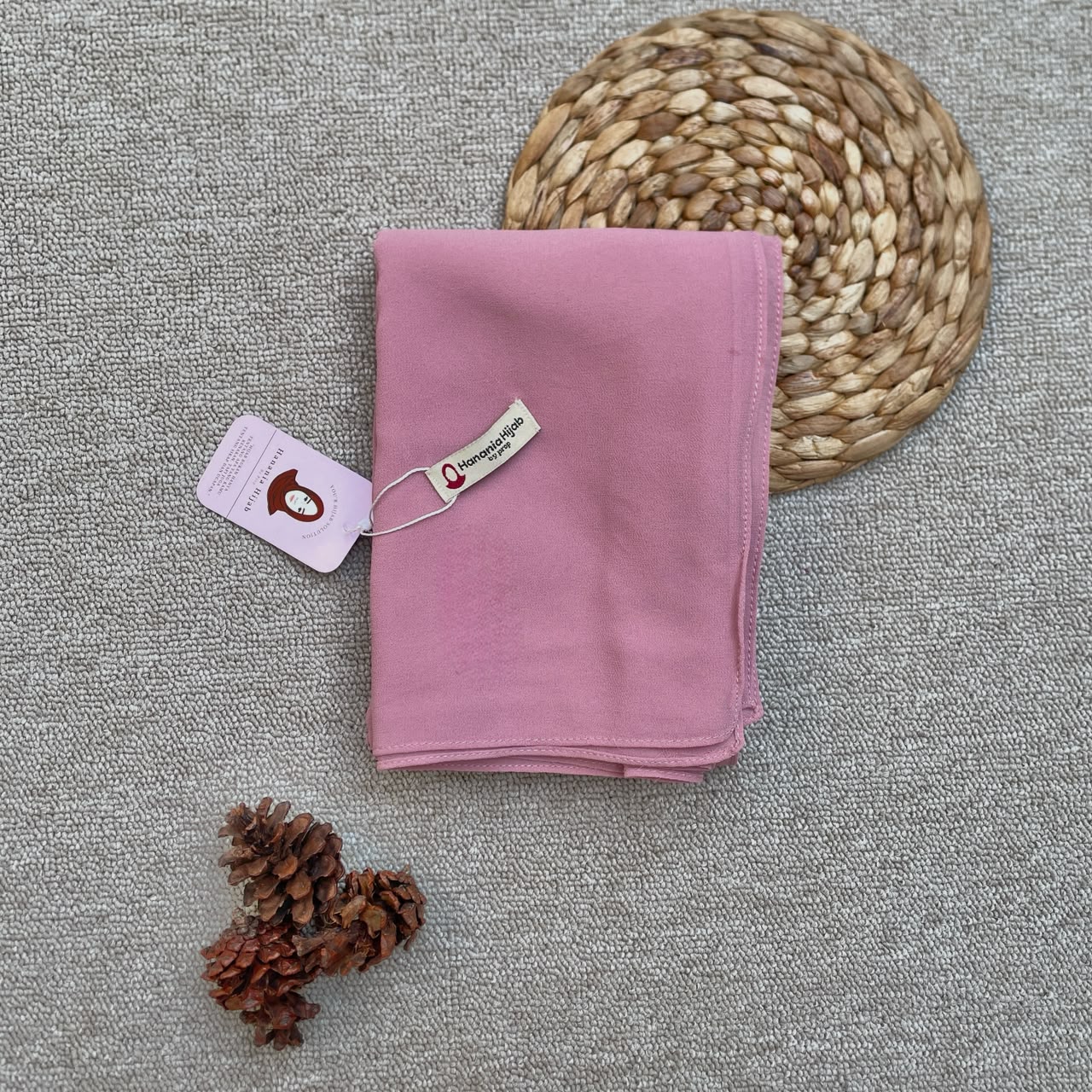 Hanania Hijab - Aura Khiban French Square Syar'i L Segiempat Tali | Khimar Bandana Ceruty Babydoll