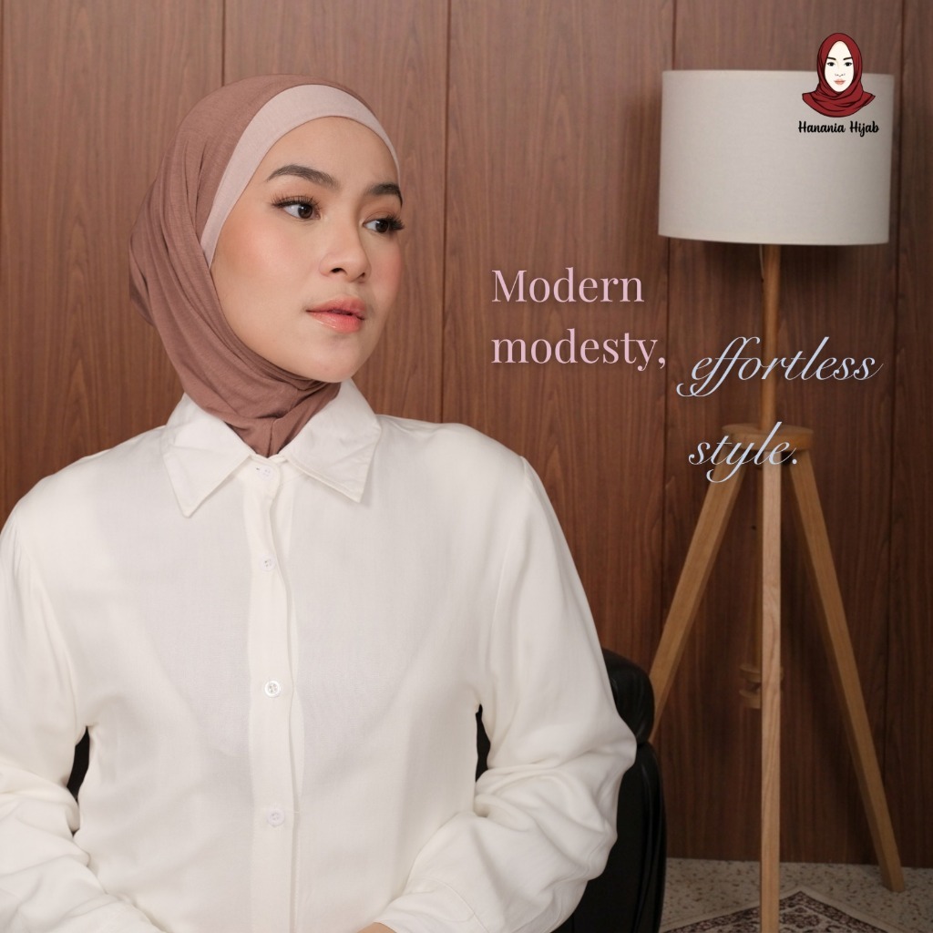 Hanania HIjab - Savira Bergo Instan Bandana Two Tone Size S Rayon Bamboo | Bergo Bandana Kombinasi